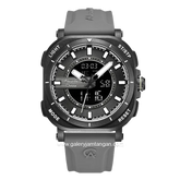 Alexandre Christie AC 9501 MH Digital Analog Grey Black Rubber Strap